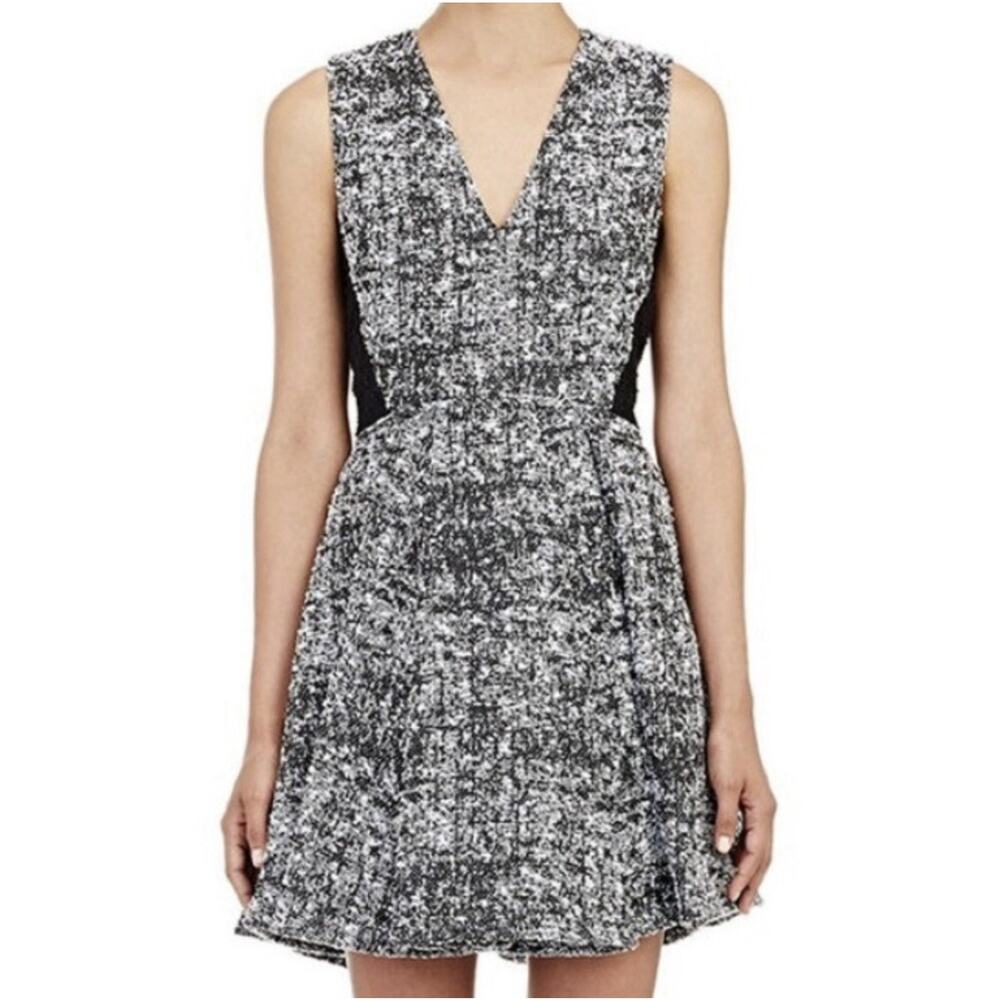 NWT Proenza Schouler Boucle Tweed Fit and Flare Dress‎ 0 Designer Italy Wedding